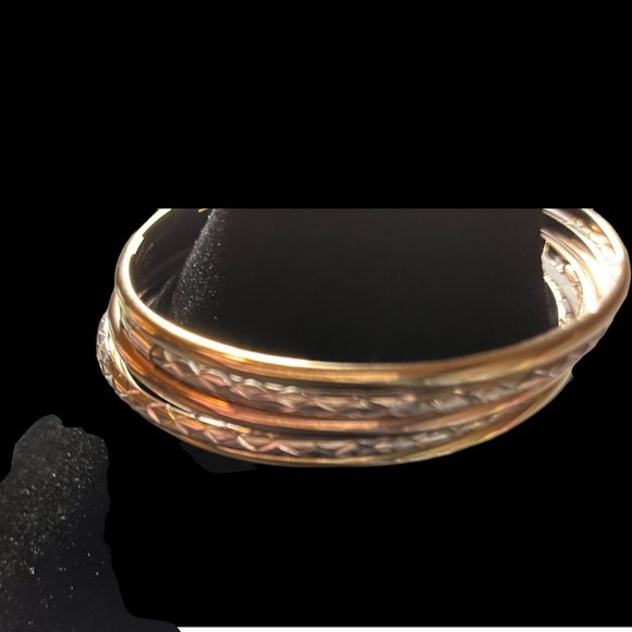 5 Vintage Tri Gold Bangles - 9251/2014kAU (3 mark) and 925AU (2 mark) - Picture 3 of 12